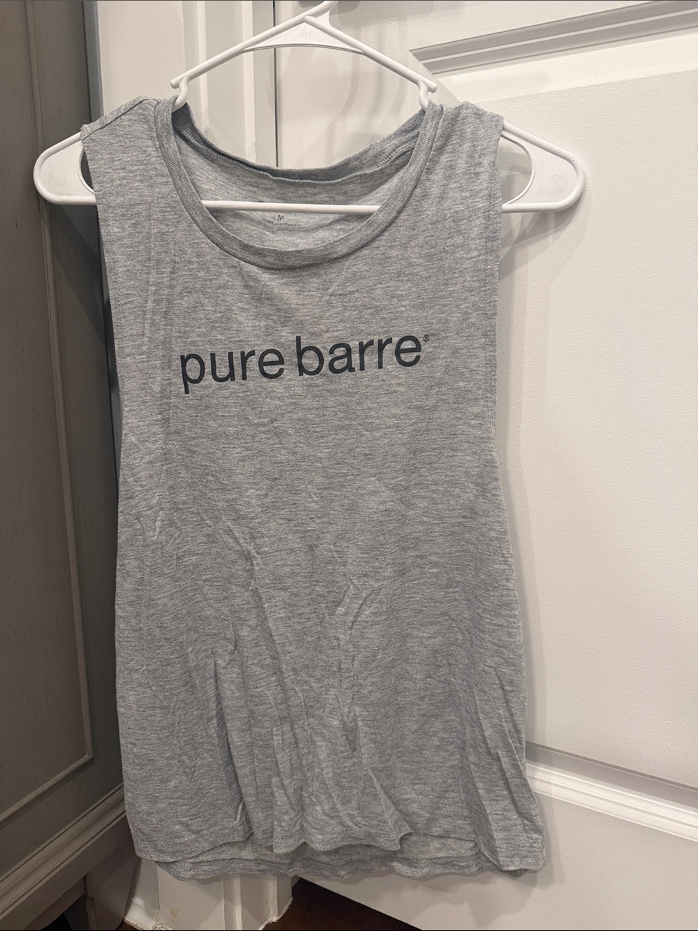 Pure Barre Light Gray Logo Muscle Tank